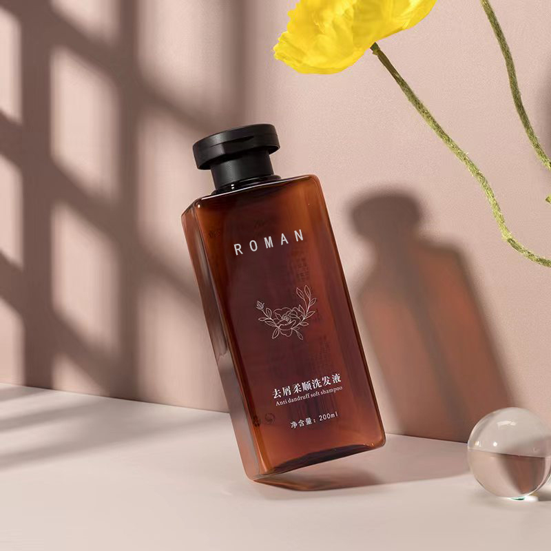 200ml 300ml Hårtørret Squeeze Hair Oil PET-flaske med Flip Top-hætte Firkantet plastshampoo-brusegellotionflaske