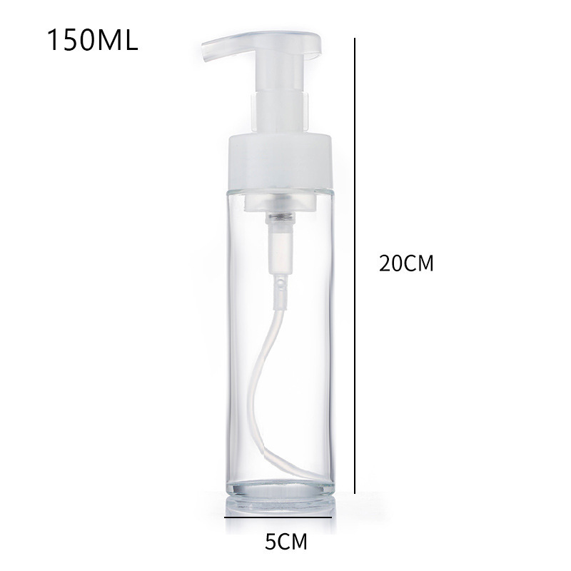 Tom glasskumpumpeflaske Klar frostet hudplejeflaske med skummende håndsæbe Tom glasskumpumpeflaske Klar frostet hudplejeflaske med skummende håndsæbe