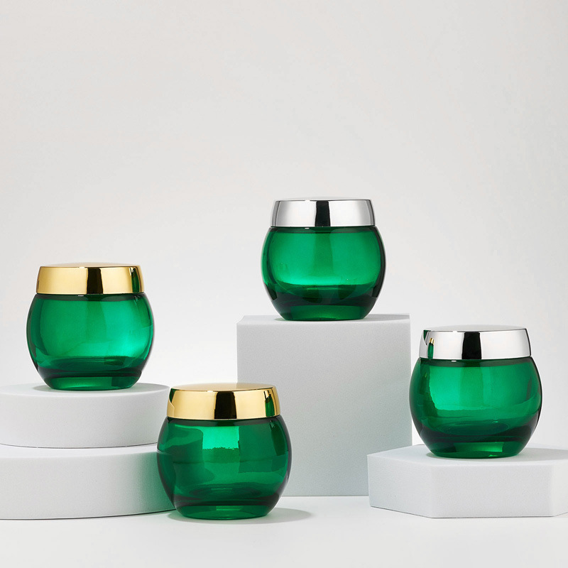 Grøn gennemsigtigt glas kosmetisk krukke Tom Body Lotion krukke