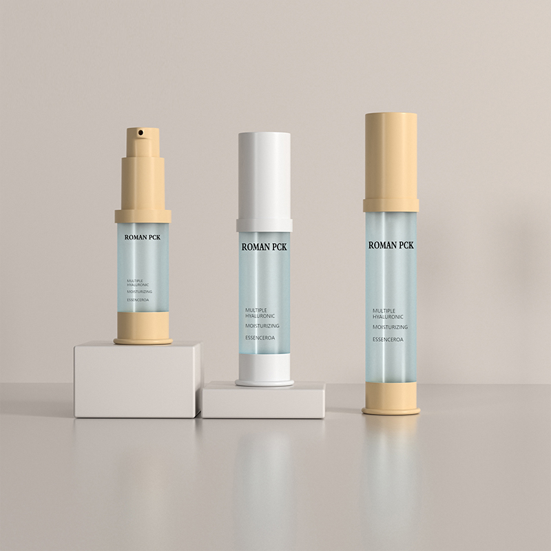 15 ml 30 ml 1 oz frostet luftløs pumpeflaske blå slank cylinder høj kosmetisk cremegel til ansigtserum Lotion Blush Gel