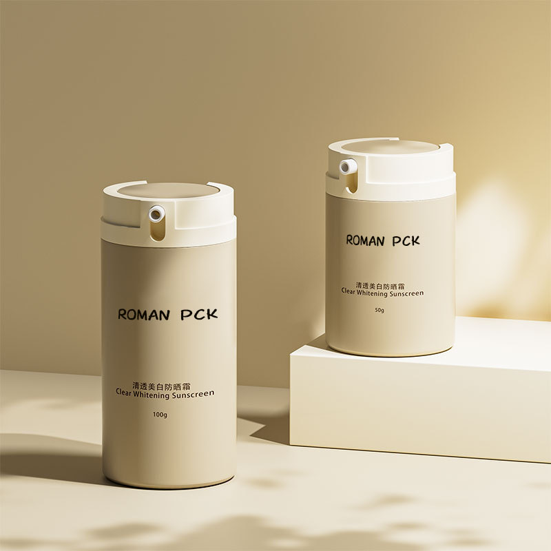 30ml 50ml Beige Airless Lotion Pump Solcremecremeflasker til hudpleje Serum ansigtsmaske