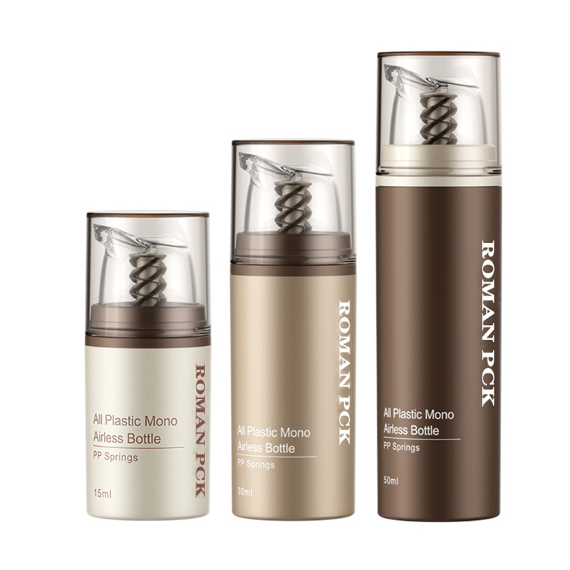 Brun plast luftløs kosmetisk creme klar pumpeflaske Hudplejedispenser Makeupbeholder til cremegellotion Brun plast luftløs kosmetisk creme klar pumpeflaske Hudplejedispenser Makeupbeholder til cremegellotion