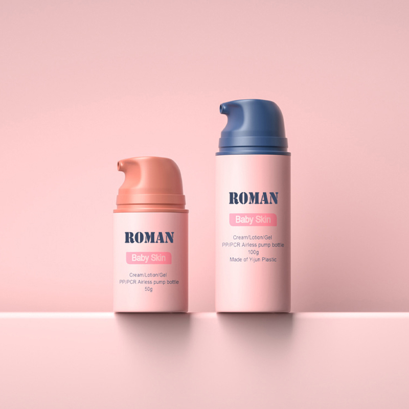 Gratis prøve mat 30 ml 50 ml plastik luftløse lotionpumpeflasker til hudpleje Serum luftløse beholdere til babycreme