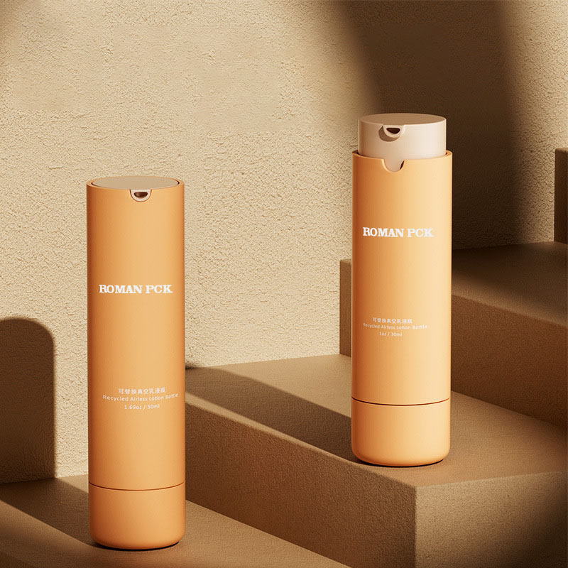 Orange 15ml 30ml 50ml Plastic Airless pumpeflaske PP Som for cremelotion Hudpleje Kosmetisk serumemballage