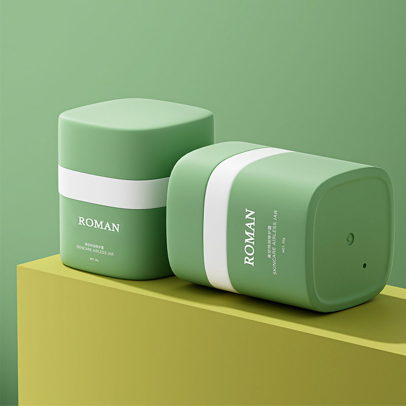 15g 30g 50g runde luftløse pumpecremekrukker Dobbeltvæg PP med plastikhætte til læbestift Blush Mascara fugtgivende cremer