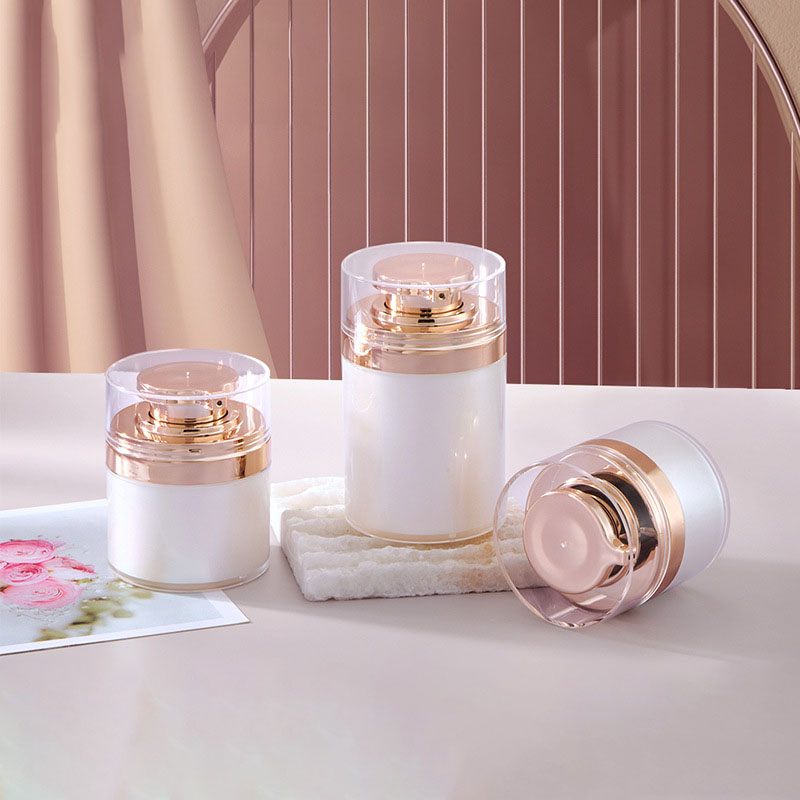 Guld 15g 30g 50g 100g Personal Care Creme Airless Krukke Plastik Genopfyldelig Airless Pump Airless Krukke