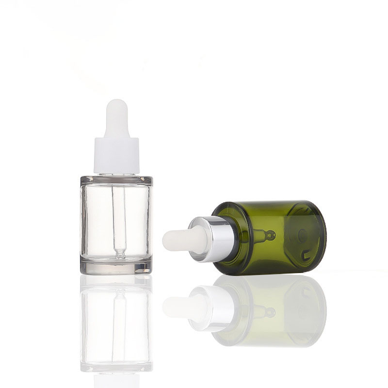 Plast hudpleje serum emballage PETG tykvægget 30 ml flad skulder dispenser æterisk olie dispenser dråbeflaske Plast hudpleje serum emballage PETG tykvægget 30 ml flad skulder dispenser æterisk olie dispenser dråbeflaske