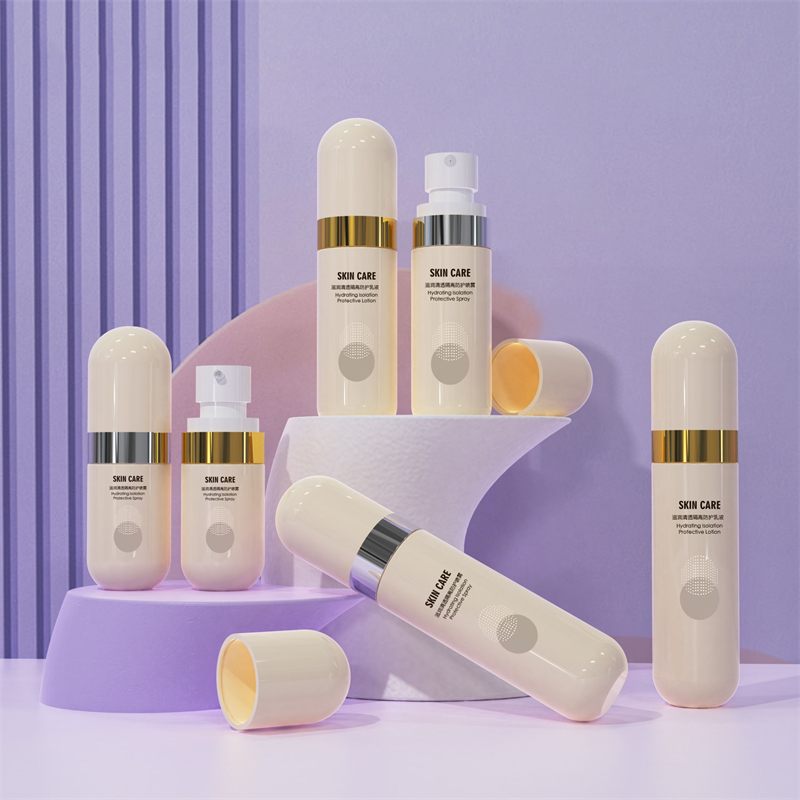 Beige plastikflaske 40ml 60ml 80ml flaske alkoholspraybeholdere til hudpleje Hårtåge Kontinuerlig solcremesprayflaske