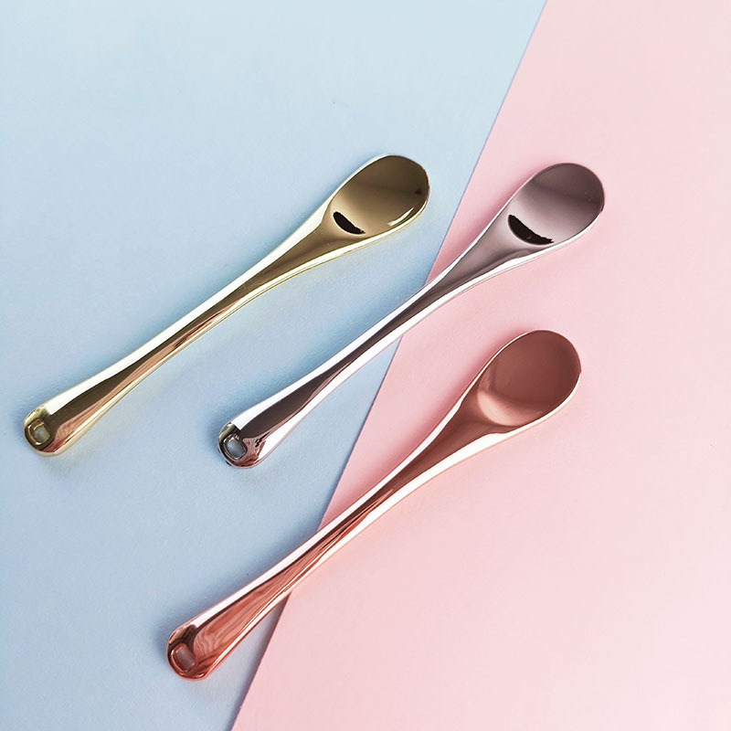 3 farver genanvendelig mini metal zink legering øjencreme ske makeup spatel til påføring af øjencreme 3 farver genanvendelig mini metal zink legering øjencreme ske makeup spatel til påføring af øjencreme