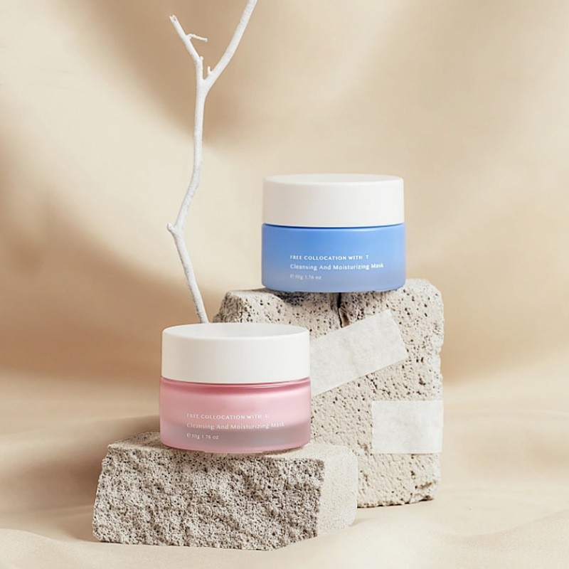 Klassisk rund glascremekrukke Kosmetisk emballage til ansigtscreme og øjencreme Klassisk rund glascremekrukke Kosmetisk emballage til ansigtscreme og øjencreme