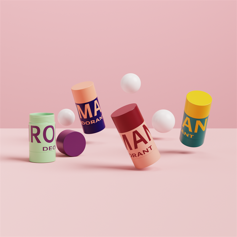 Kosmetisk lige rund deodorantflaske med flere kapaciteter og farver Kosmetisk lige rund deodorantflaske med flere kapaciteter og farver