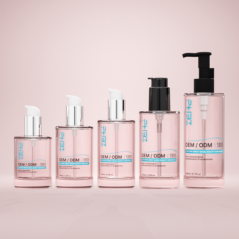 Kosmetisk serumflaske i glas med flere kapaciteter med tyk bund