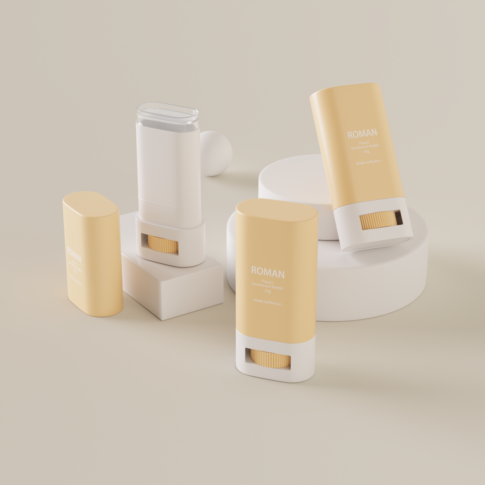 Taljeformet OEM Odm Topfyldning Emballagefarve Tom Twist-Up plastik Klar solid deodorantbeholder