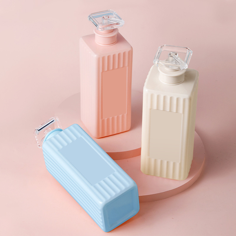 500 ml 750 ml firkantet plastik Pet Lotion pumpeflaske med stribeformet overflade til hårolie Shampoo og balsam kosmetikbeholder 500 ml 750 ml firkantet plastik Pet Lotion pumpeflaske med stribeformet overflade til hårolie Shampoo og balsam kosmetikbeholder
