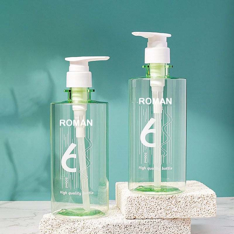 Grøn Plastic PET Hudpleje Ansigtsrens Oil Body Scrub Wash Lotion Hårspray Shampoo og balsampumpe-flaskesæt