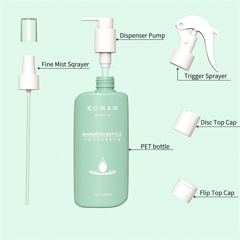 250ml flad fugtgivende massagecremeflaske Ansigtsrens Body Lotion Container Shower Gel Shampoo flaske til solcreme 250ml flad fugtgivende massagecremeflaske Ansigtsrens Body Lotion Container Shower Gel Shampoo flaske til solcreme