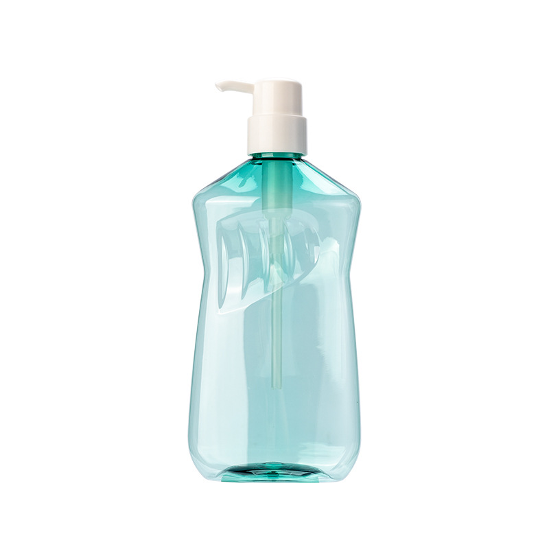 Tom 500 ml slank talje PET-plastiklotionflaske Innovativ sød gennemsigtig grøn shampooflaske med lotionpumpe Tom 500 ml slank talje PET-plastiklotionflaske Innovativ sød gennemsigtig grøn shampooflaske med lotionpumpe