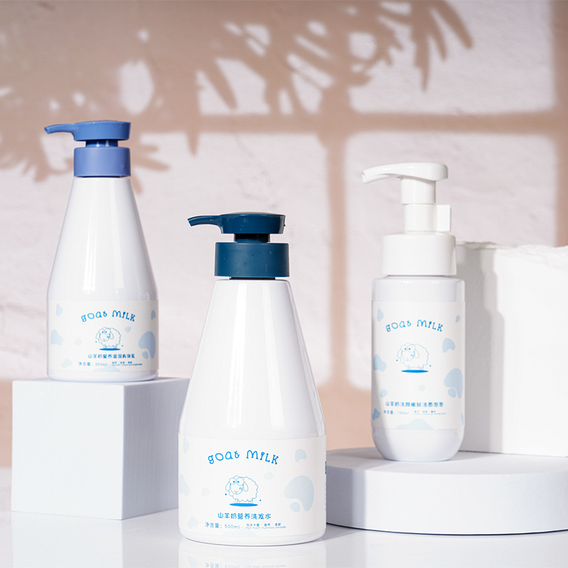 Private Label 300ml 500ml Pure White PET-plastflaske Whitening Cream Moisturizing Milk Lotion med Lotionpumpe